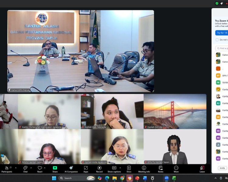Tingkatkan Kualitas Layanan, Kantah Kota Jayapura Ikuti Monev Pengaduan dan Strategi Komunikasi Kanwil BPN Papua