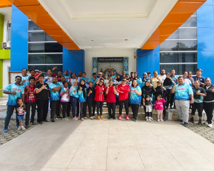 Jaga Kebugaran dan Pererat Silaturahmi, Kantor Pertanahan Kota Jayapura Gelar Senam Bersama Ikawati Kota Jayapura