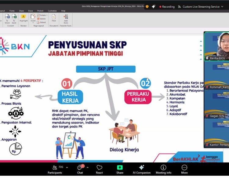 Wujudkan ASN Profesional, Kantor Pertanahan Kota Jayapura Ikuti Sosialisasi E-Kinerja BKN