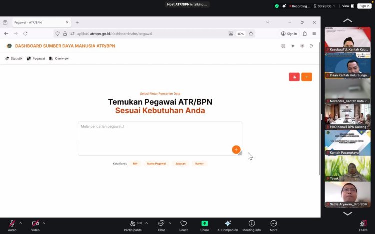 Kembangkan Aplikasi Dashboard SDM, Sekjen ATR/BPN: Proses Mutasi dan Promosi Jadi Lebih Efektif dan Efisien