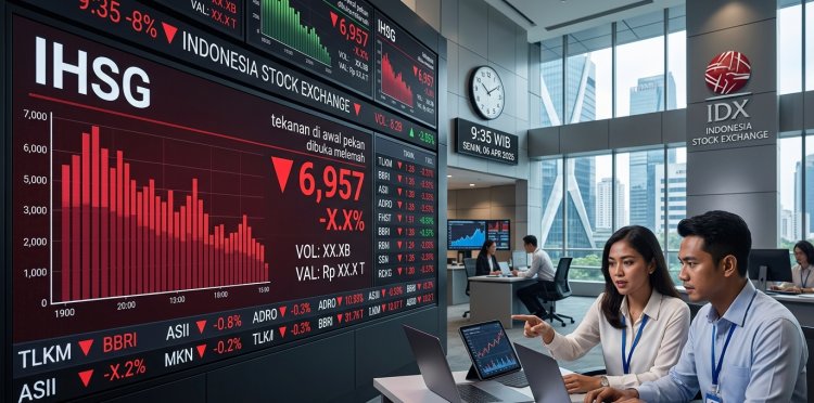 IHSG Tertekan di Awal Pekan, Parkir di Level 6.957 Akibat Sentimen Global
