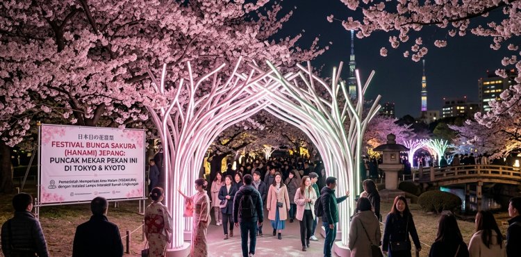 Pesona Hanami 2026: Puncak Mekar Sakura di Jepang Hadirkan Sensasi Malam Interaktif yang Ramah Lingkungan