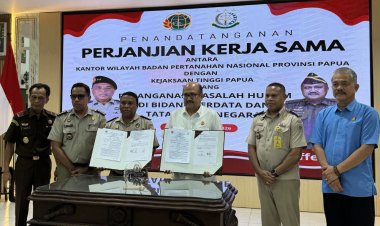 Perkuat Sinergi Hukum Pertanahan, Kepala Kantah Kota Jayapura Hadiri Penandatanganan Kerja Sama antara Kantor Wilayah BPN Provinsi Papua dengan Kejaksaan Tinggi Papua
