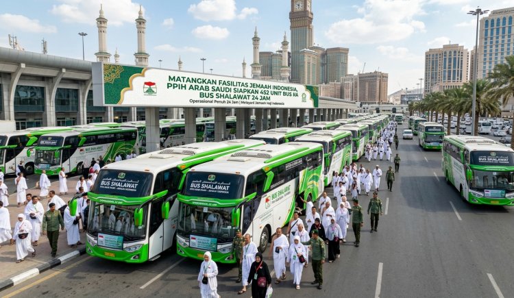 Matangkan Fasilitas Jemaah Indonesia, PPIH Arab Saudi Siapkan 452 Unit Bus Shalawat 24 Jam