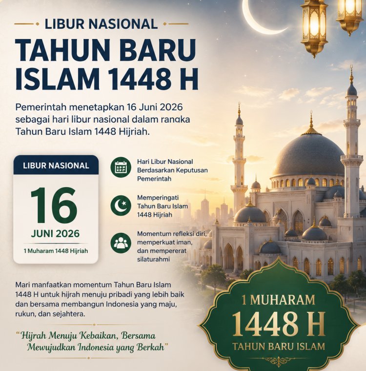 PEMERINTAH TETAPKAN 16 JUNI 2026 SEBAGAI HARI LIBUR NASIONAL TAHUN BARU ISLAM 1448 HIJRIAH