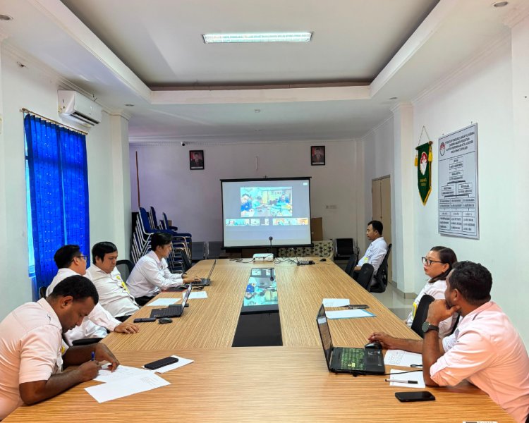 Akselerasi Program Strategis, Kantah Kota Jayapura Ikuti Monev PTSL dan Lintor Bersama Kanwil BPN Papua