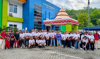 Sehat dan Solid, Jajaran Kantah Kota Jayapura Antusias Ikuti Senam Pagi Jelang HUT ke-81 RI