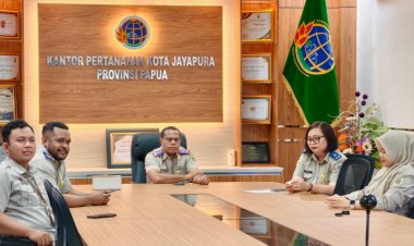 Kepala Kantor Pertanahan Kota Jayapura Ikuti Monitoring dan Evaluasi Strategi Komunikasi Kanwil BPN Papua