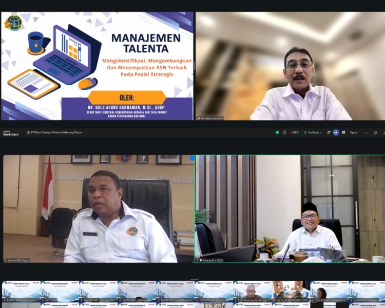 Dukung Implementasi Manajemen Talenta ASN, Kantor Pertanahan Kota Jayapura Ikuti Sosialisasi Pemutakhiran Data Kepegawaian