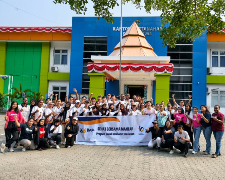 Pererat Sinergi dan Jaga Kebugaran, Kantor Pertanahan Kota Jayapura Gelar Senam Bersama Bank Mandiri Taspen